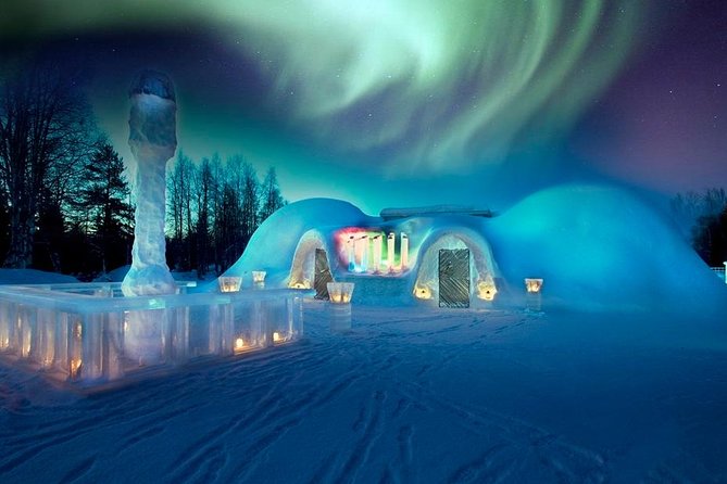 Arctic Snow Castle Visit with Lappish Dinner - Small Group Tour - Entering the Arctic Snow Castle from Rovaniemi