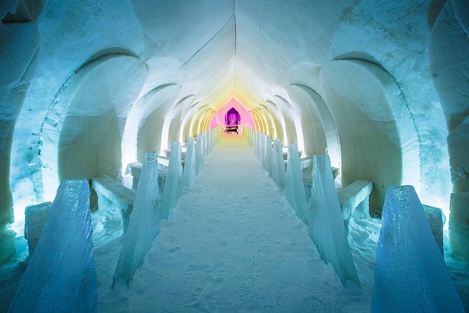 Arctic Snow Castle Visit with Lappish Dinner - Small Group Tour - A quiet pause inside the ice chapel