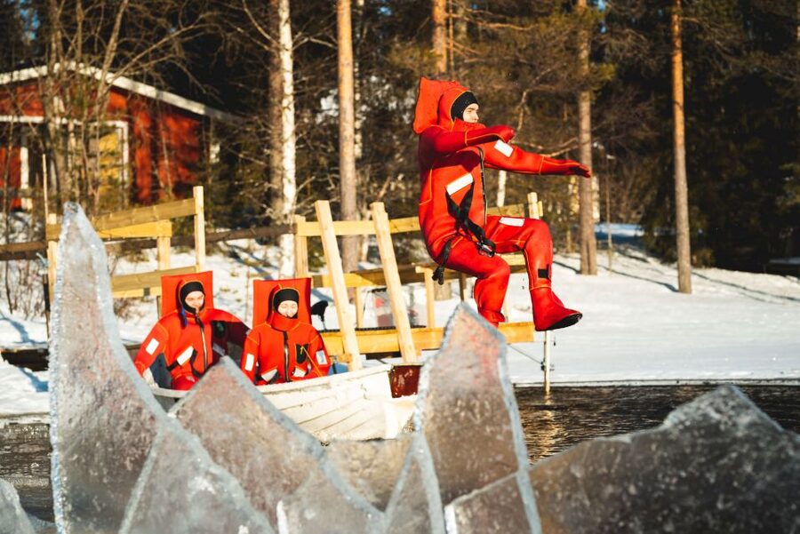 Daytime Ice Floating Rovaniemi, Frozen Lake Experience - The ride from Rovaniemi to the lake
