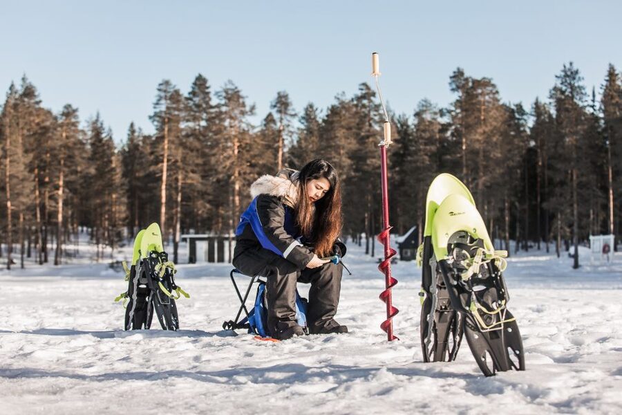 From Rovaniemi: Snowshoeing and Ice Fishing Tour - Ice fishing, with patience built in