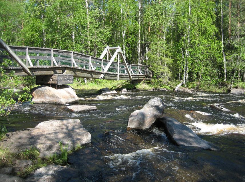 From Rovaniemi: Vikaköngäs Forest Hiking Tour - The hanging bridge over rushing water