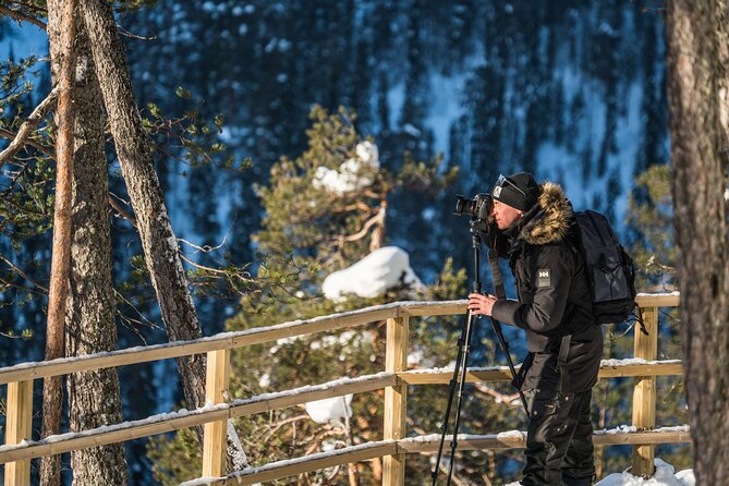 Frozen Waterfalls of Korouoma Canyon tour with Pro Photos & BBQ - Walking the frozen waterfall route