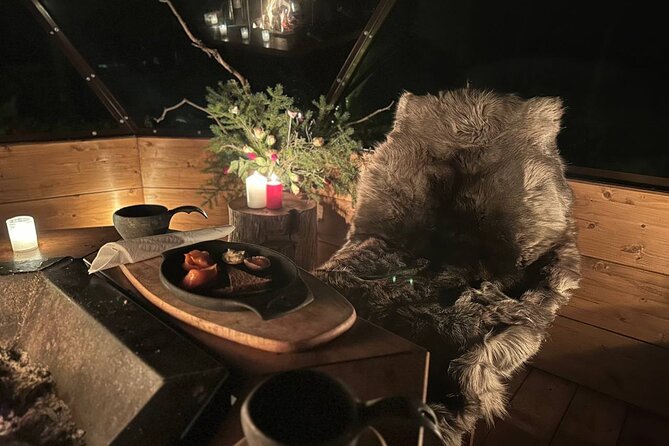 Glass Igloo Campfire Dinner under Northern Lights - The three-course meal and unlimited glögi