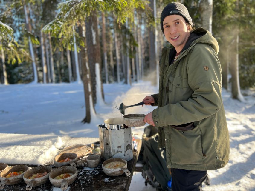 Helsinki: Winter Wonderland Liesjärvi National Park Hike - A Finnish lunch beside the campfire