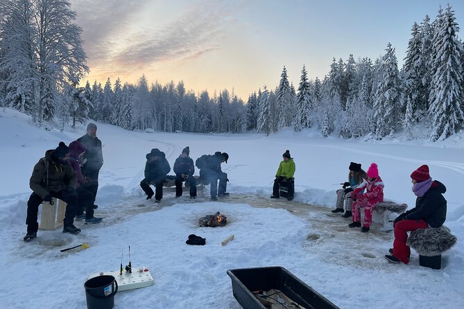 Ice fishing experience - A quiet day beside a frozen pond