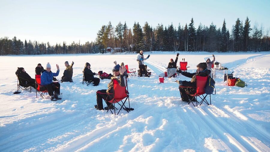 Ice fishing program in Lapland - Learning the Finnish ice-fishing method