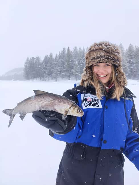 Inari: 2 hour Ice Fishing at Lake Inari - Reaching Lake Inari by snowmobile sledge