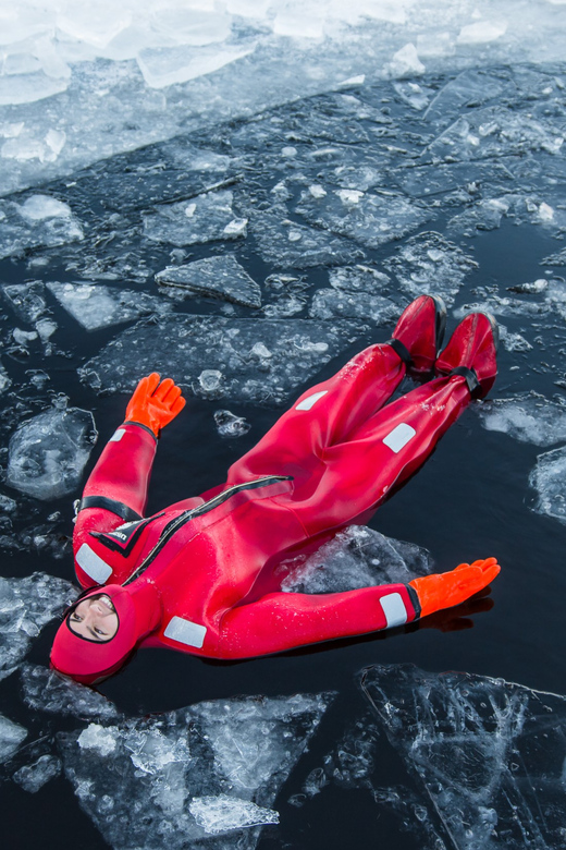 Levi: Arctic Ice Floating Adventure - Getting dressed in the Arctic suit