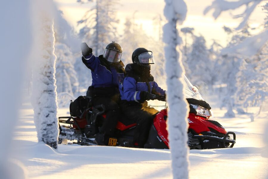 Levi: Easy Snowmobile Safari into the Nature - Sharing one snowmobile between two adults
