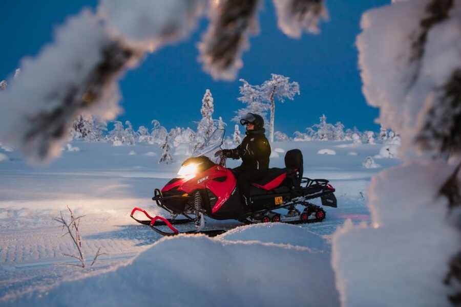 Levi: Evening Snowmobile Safari - Sharing a snowmobile with another adult