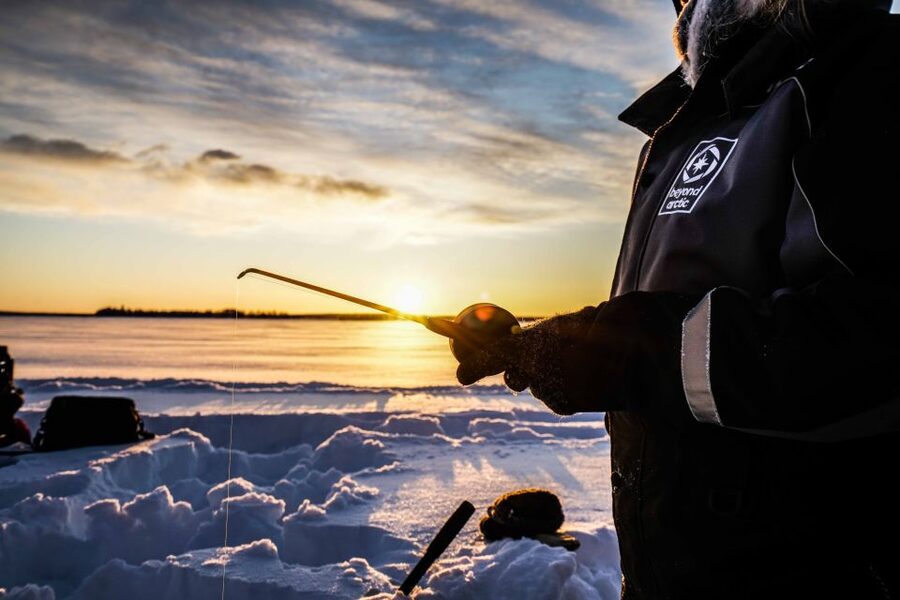 Levi: Ice Fishing on a Frozen Lake - Walking across a meter of ice