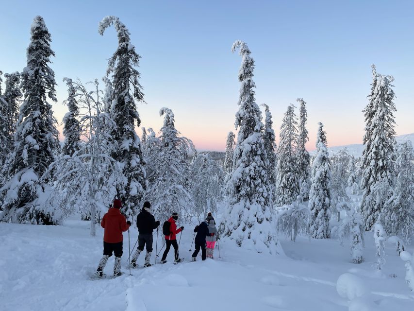 Levi: Pallas-Yllästunturi National Park Snowshoeing Tour - A campfire lunch after the first section