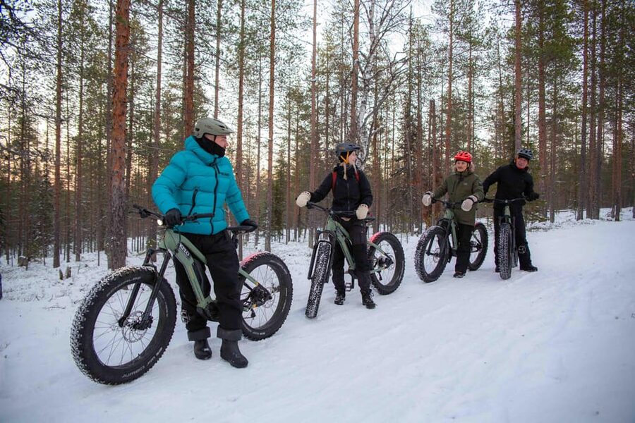 Levi: Reindeer Farm E-Fatbike Safari - Riding an e-fatbike through Lapland snow