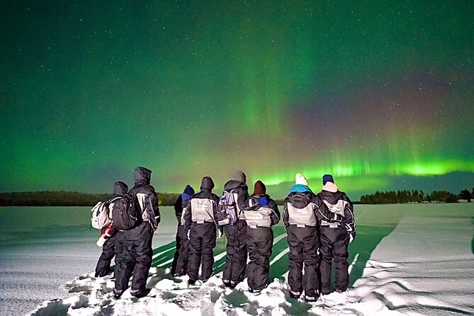 Northern Lights Tour Snowmobile Driving - The route from Rovaniemi into the dark