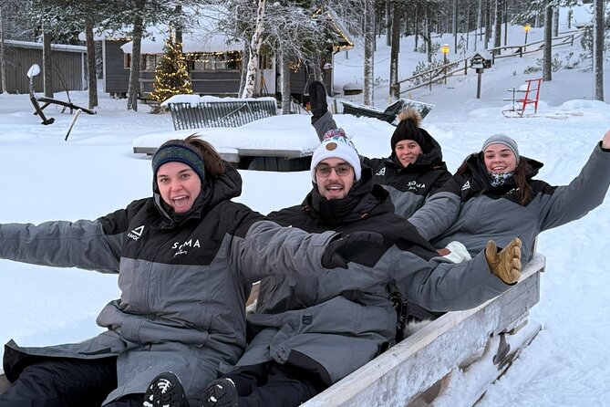 Reindeer Husbandry with Snowmobile Sleigh Ride and Cabin Lunch - The Snowmobile Sleigh Across Lake and Forest