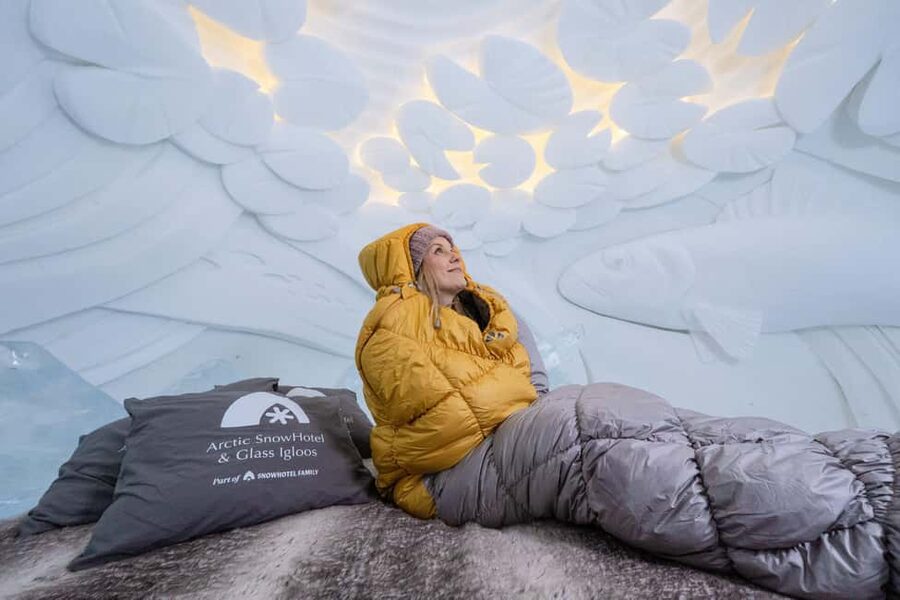 Rovaniemi: Arctic Snow Hotel Tour - An ice-glass drink at the Ice Bar