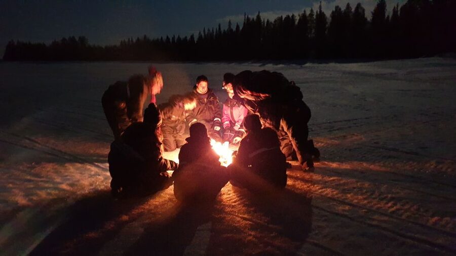 Rovaniemi: Aurora Borealis Snowmobile Safari with Campfire - Riding through forests, snow, and frozen lake country