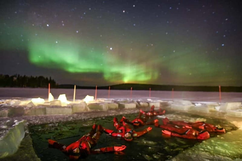 Rovaniemi: Ice Floating in Forest Lake with Aurora Borealis - Leaving Rovaniemi for a forest lake