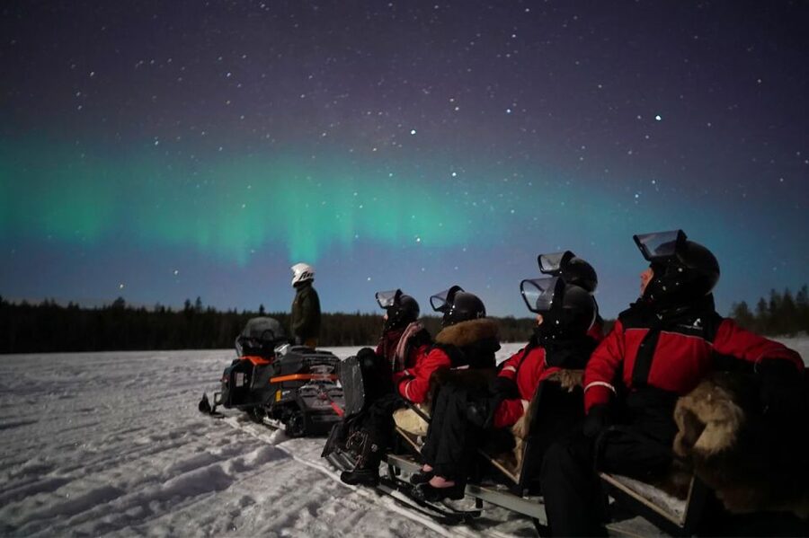 Rovaniemi: Northern Lights Sleigh Ride - A frozen lake away from city lights