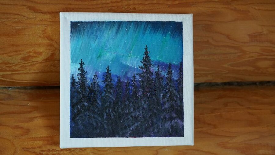 Rovaniemi: Workshop - Aurora painting - Meeting Elena and getting started