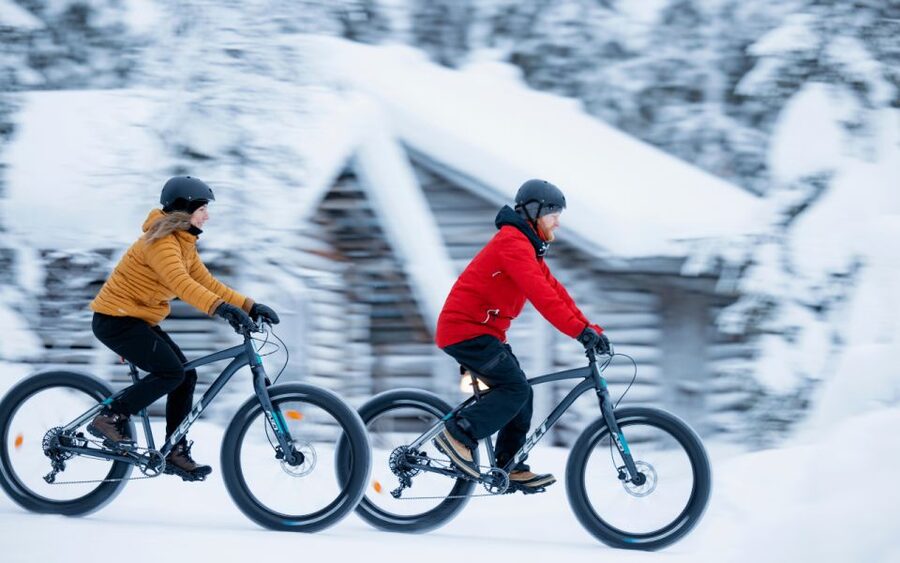 Ruka: Guided fatbike safari - Getting fitted with the bike and helmet