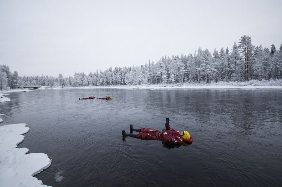 Ruka: River Floating - Entering the Frozen River in Ruka