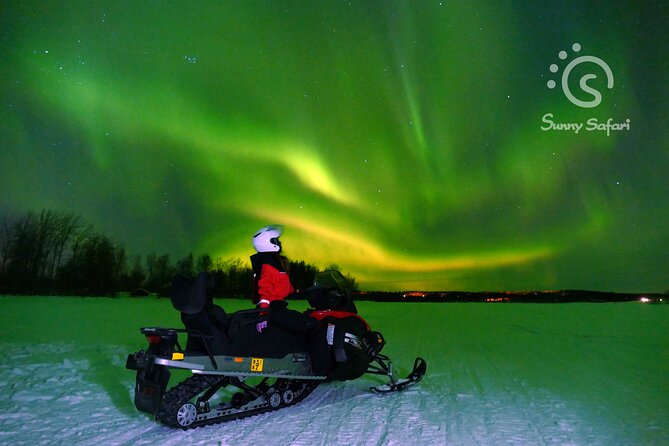 Searching Aurora with Snowmobile - Pausing by the lake for the Northern Lights