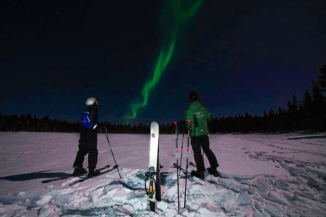 Ski Trekking under the Northern Lights - Getting used to backcountry skis
