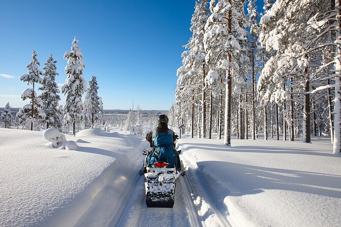 Snowmobile Safari 2h - Crossing the river on a two-person machine