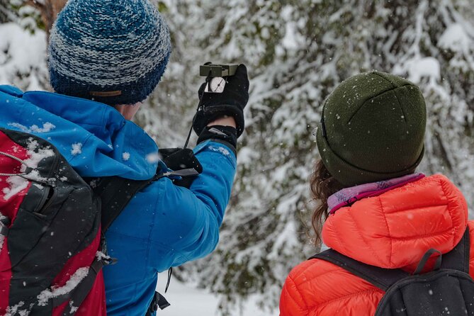 Snowshoeing Adventure with Ice-Fishing, Fire and Survival - Building a fire and warming up at camp