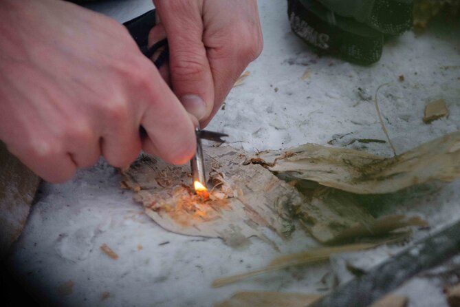 Snowshoeing Adventure with Ice-Fishing, Fire and Survival - Snowshoes through the silent forest