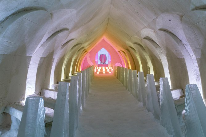 To the Kingdom of Snow and Ice – Full day snowmobile safari to ice hotel - Glow-fried salmon inside a Kota teepee