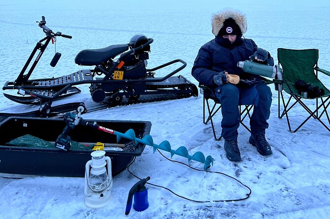 VIP Ice Fishing "ICEBREAKER" Lunch in Glass Igloo - Warm clothing takes the worry out of winter
